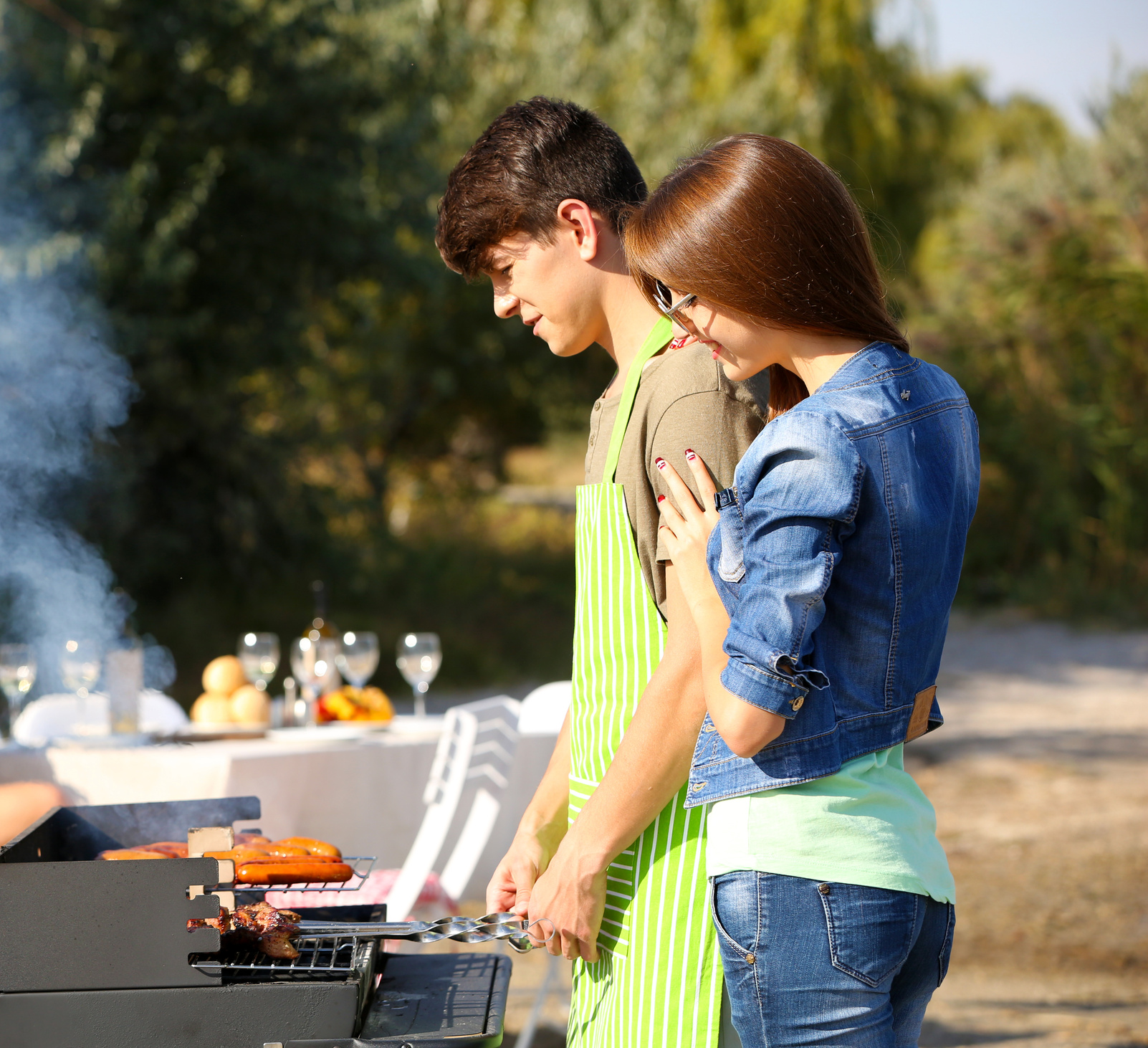 Young People Having Barbecue Party